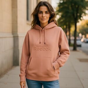 Reebok Oversized Light Coral Hoodie — Fits Like Medium-EUC